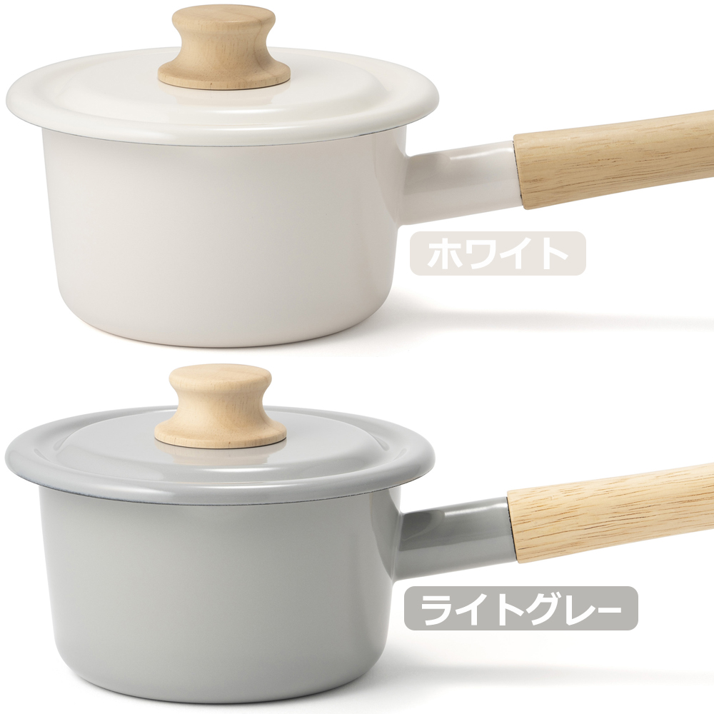 ミルクパン 鍋 ih 14cm 片手鍋 蓋付き コットン IH 直火 ホーロー 琺瑯 富士ホーロー ハニーウェア | Cotton Series | 16