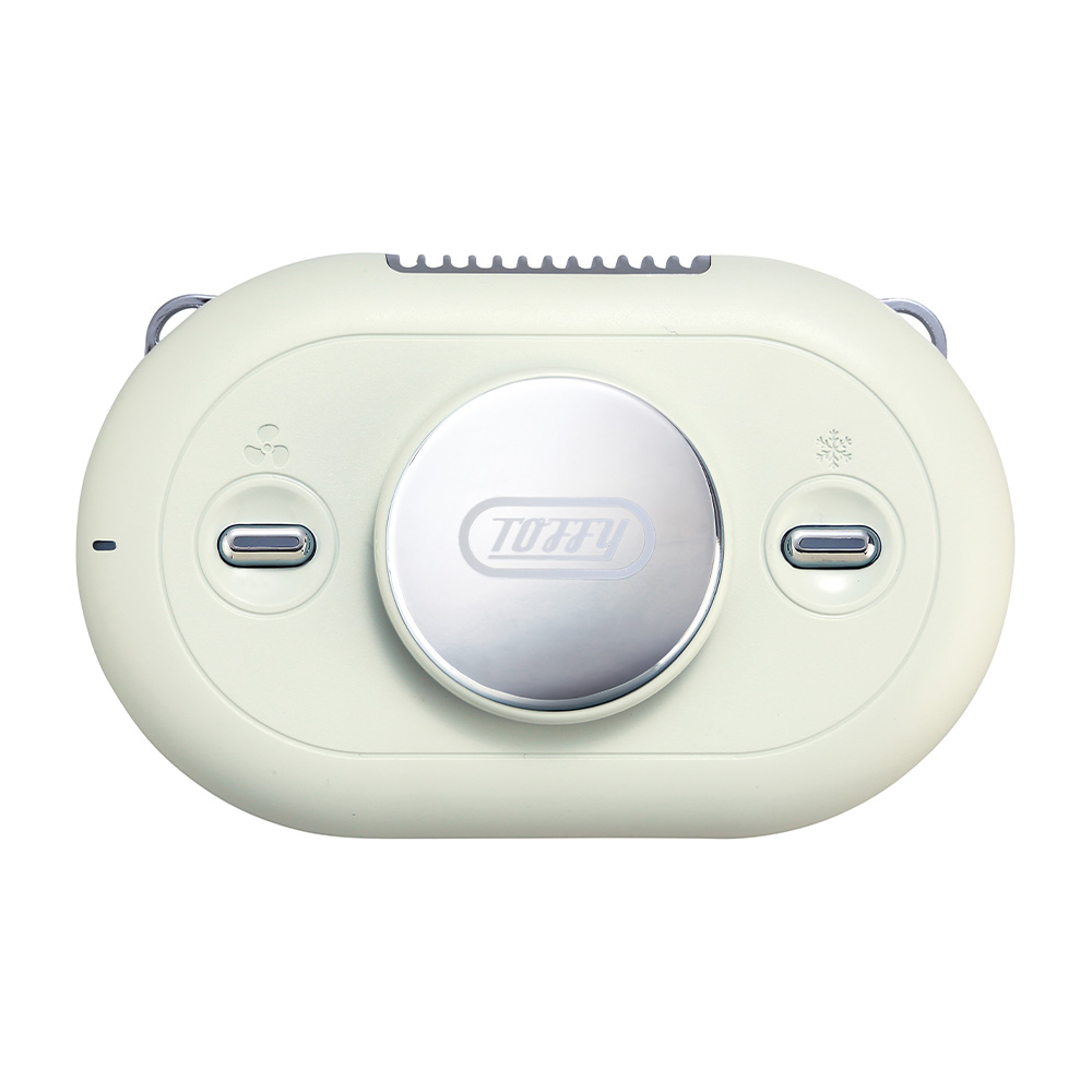 ひんやり ハンズフリーファン Toffy 冷却プレート 首掛け扇風機 携帯 ポータブル ネックファン 首に掛ける ハンズフリー USB充電式 風量3段階 | Toffy | 01