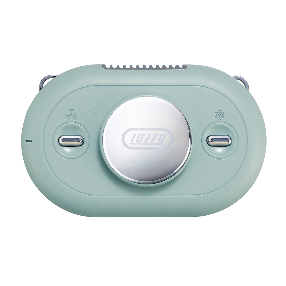 ひんやり ハンズフリーファン Toffy 冷却プレート 首掛け扇風機 携帯 ポータブル ネックファン 首に掛ける ハンズフリー USB充電式 風量3段階 | Toffy | 02