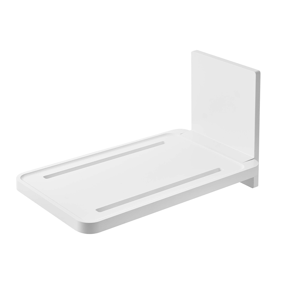 山崎実業 tower マグネットバスルーム折り畳み棚 タワー お風呂 机 バステーブル 浴室棚 スマホ タブレット 一時置き 半身浴 折りたたみ | tower | 01