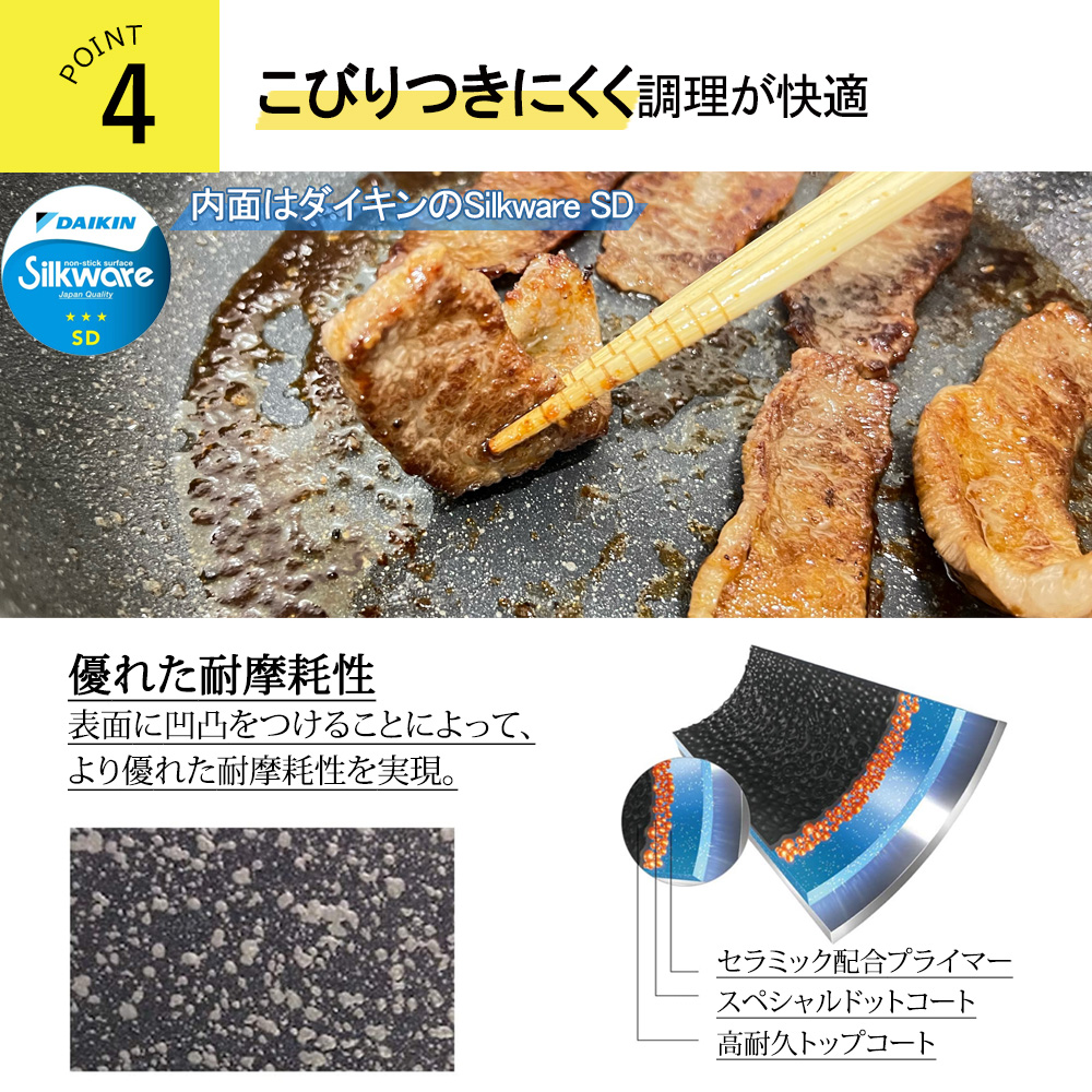 北陸アルミニウム フライパン 28cm 深型 ih 対応 日本製 ふかみ 底が