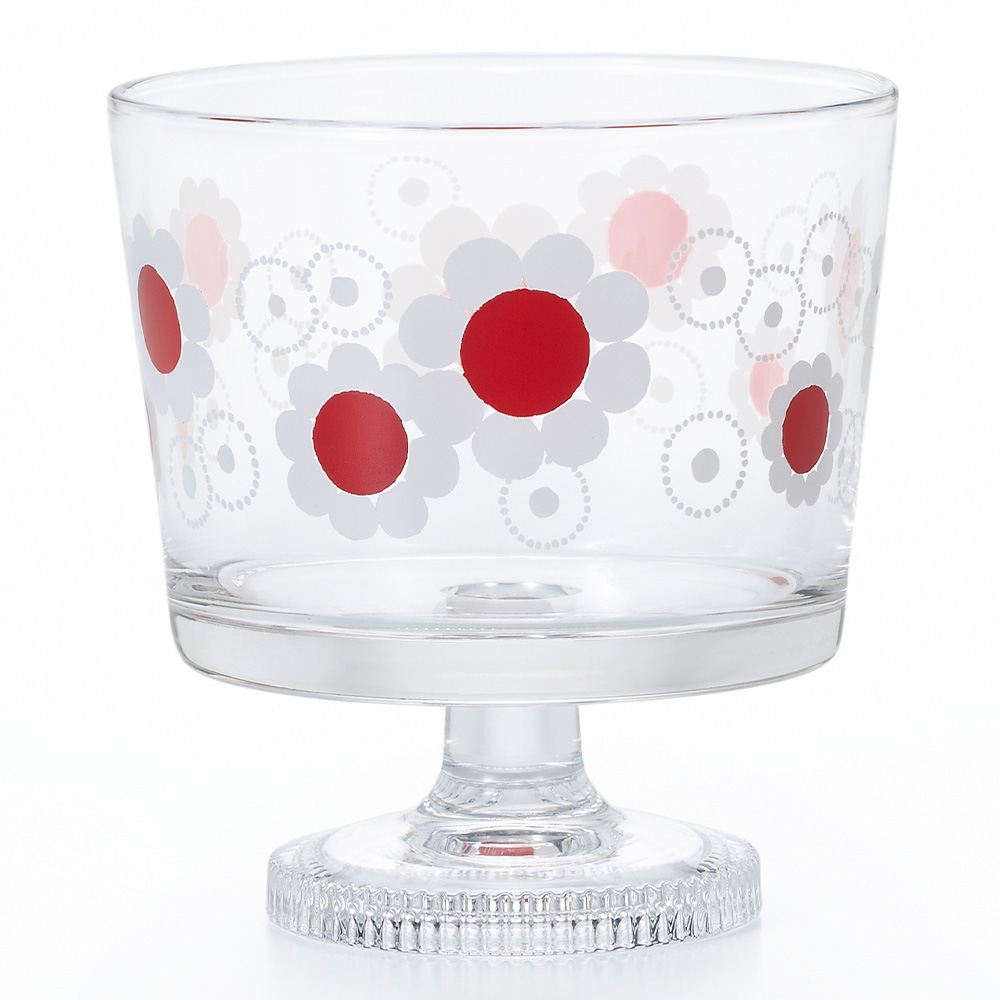 ADERIA アデリアレトロ 脚付き デザート 深型 ガラス 皿 プレート