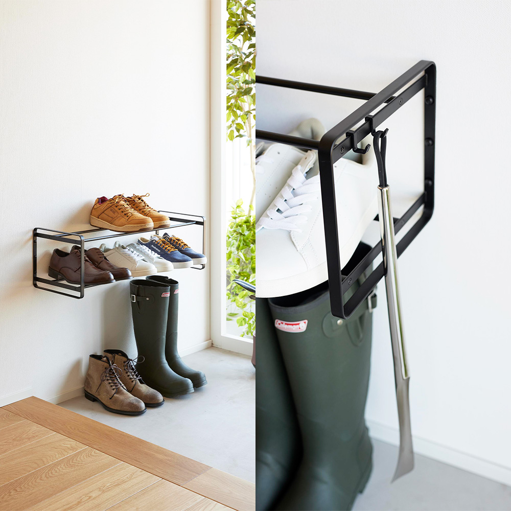 tower 山崎実業 石こうボード壁対応 ウォールシューズラック タワー 2