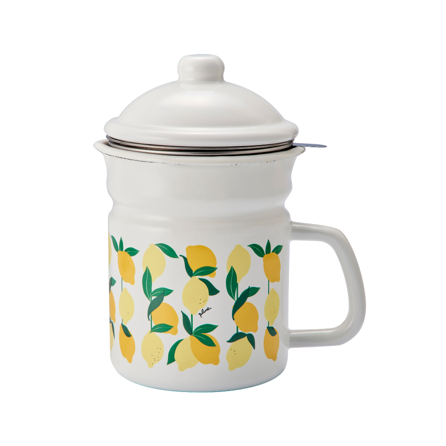 オイルポット ホーロー 日本製  琺瑯  ほうろう 油こし 油入れ 油ポット 油こし器 油 かわいい 猫柄 レモン いちご 揚げ物 プルーン plune 豊琺瑯 | ブランド登録なし | 03