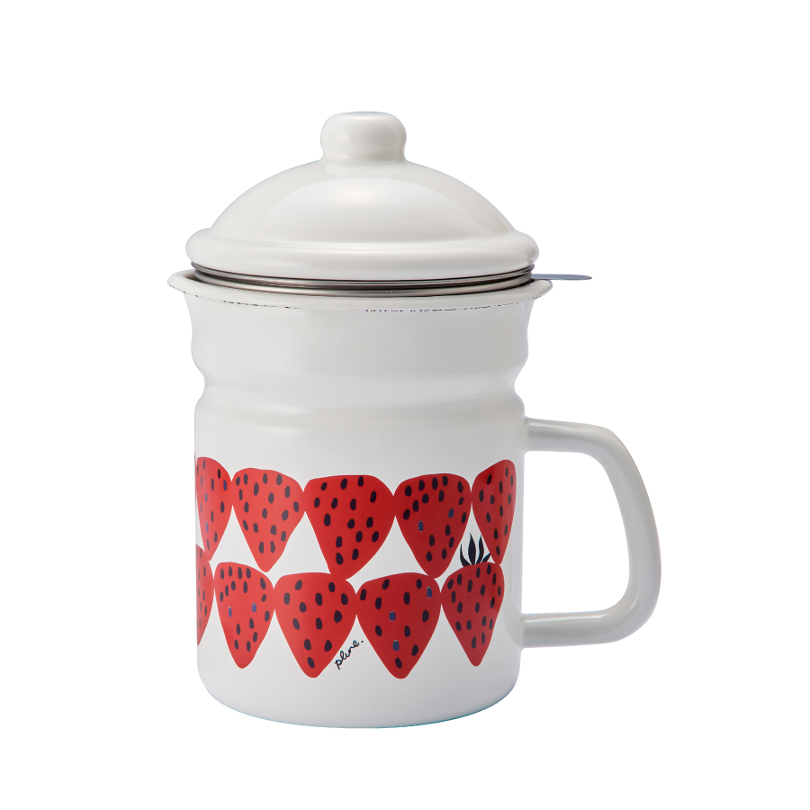 オイルポット ホーロー 日本製  琺瑯  ほうろう 油こし 油入れ 油ポット 油こし器 油 かわいい 猫柄 レモン いちご 揚げ物 プルーン plune 豊琺瑯 | ブランド登録なし | 01