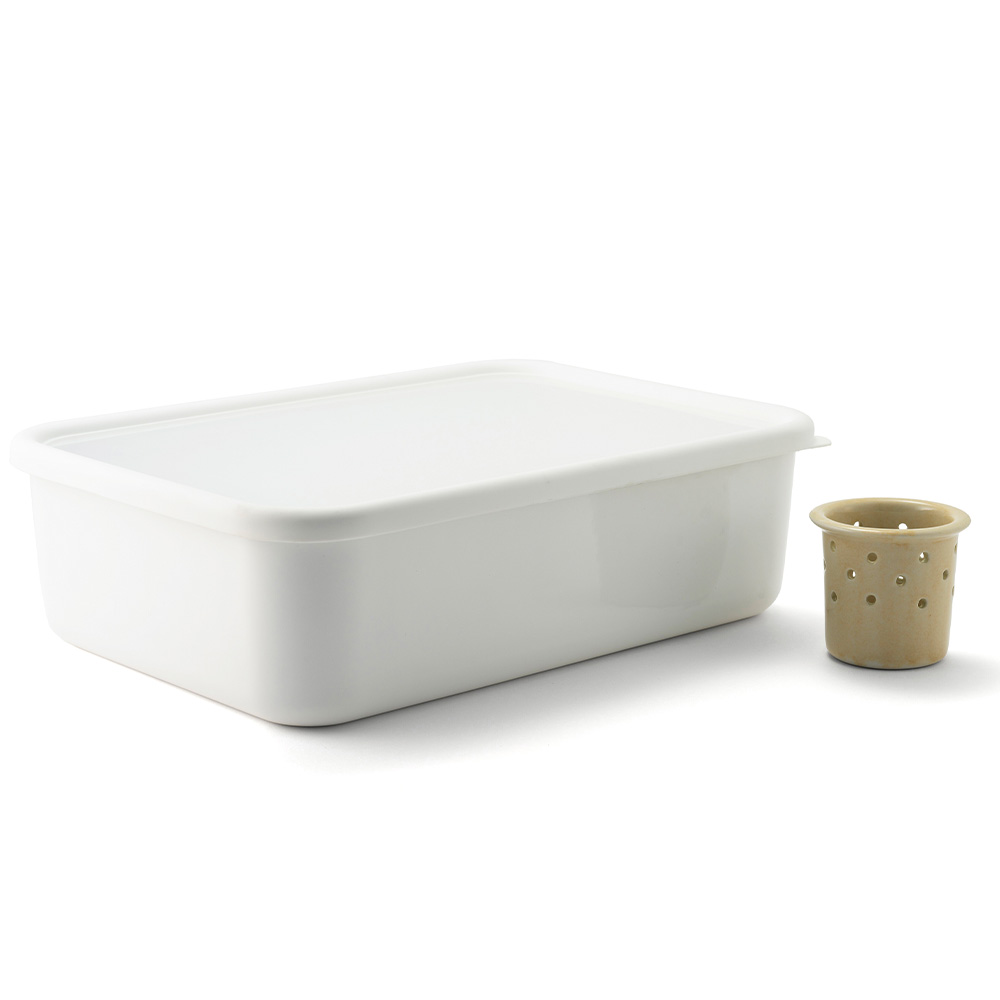 富士ホーロー ぬか漬け容器 水取り器付 ちょっとぬか漬け容器 4.4L