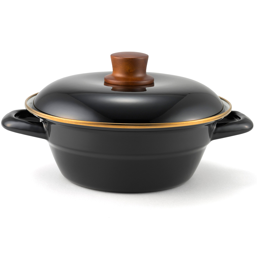 【新品.未使用】CHASSEUR鋳物ホーロー鍋20cmブラック 日本上陸10周年 フランス製 高級鋳物ホーロー鍋「CHASSEUR（シャスール