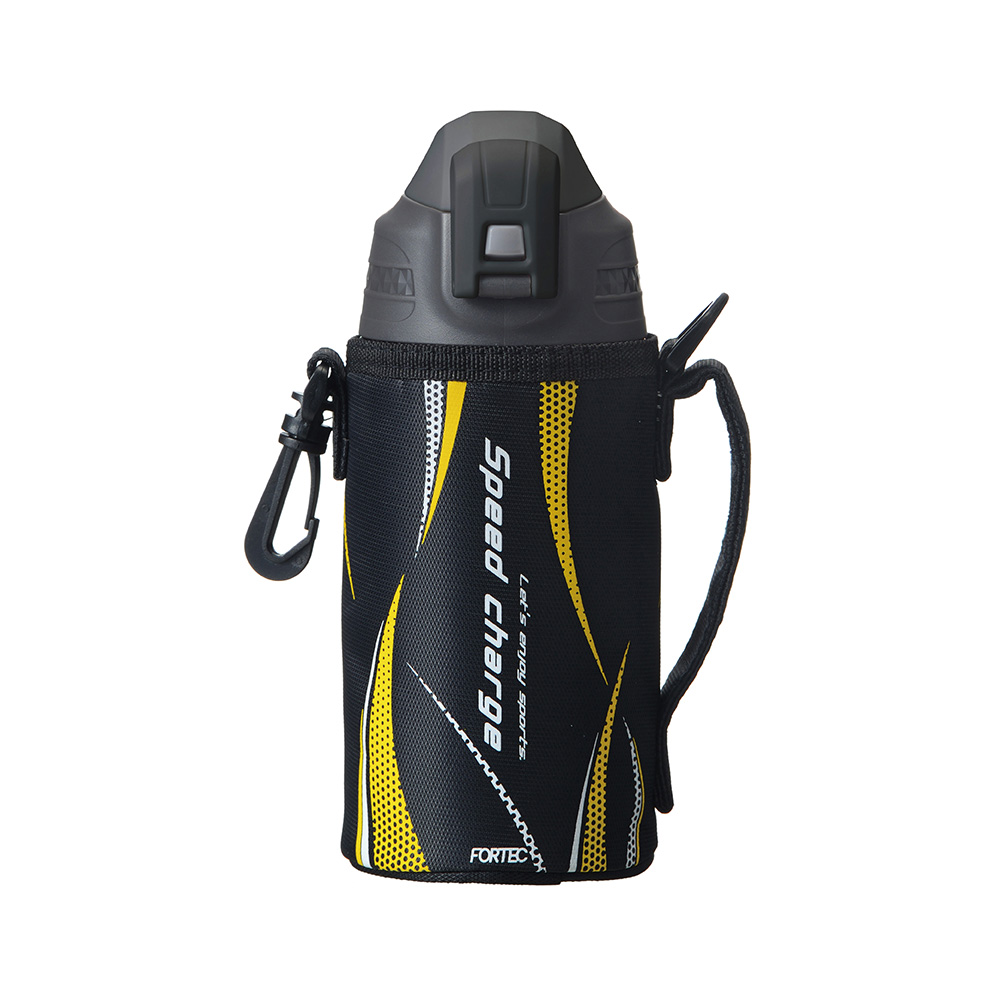 水筒 0.6L ステンレス 直飲み ワンタッチ カバー付き 保冷 ステンレスボトル スポーツボトル   ボトル 広口 ショルダーベルト付き ポーチ付き フォルテック | 和平フレイズ | 01