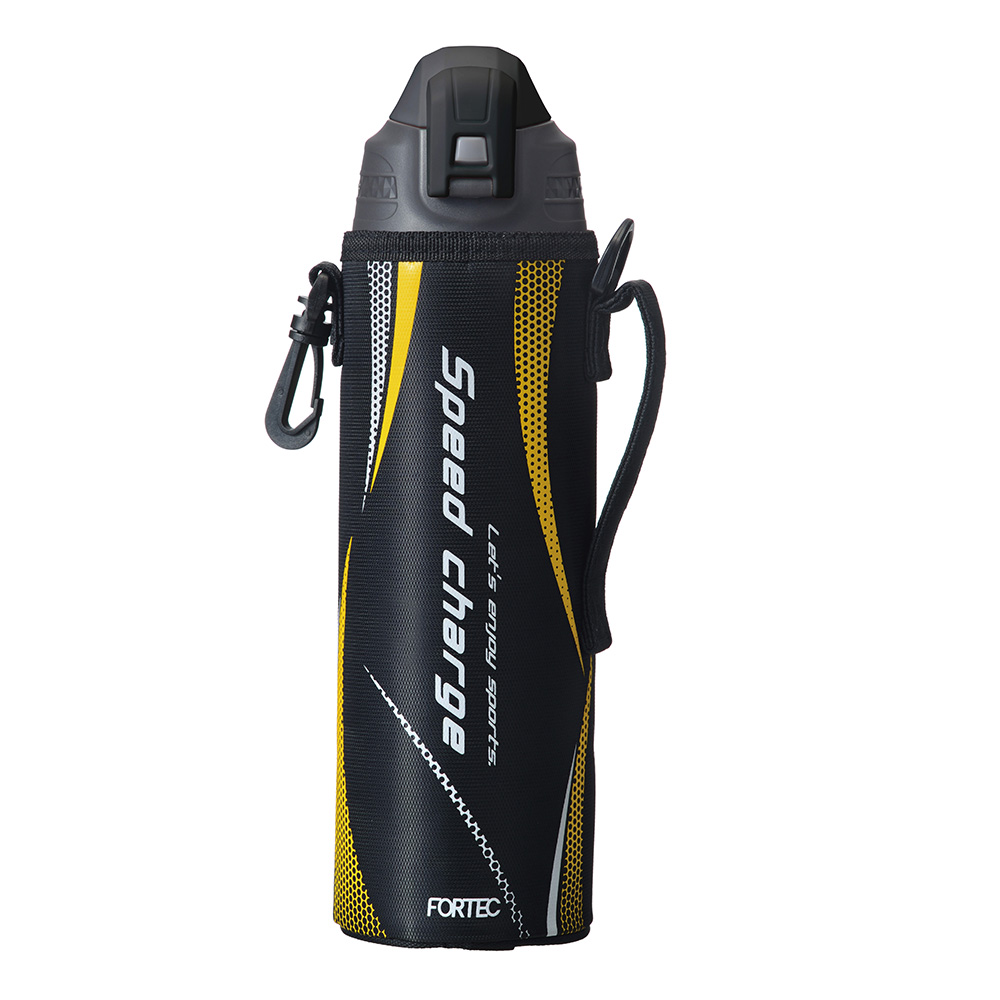 水筒 1.0L ステンレス 直飲み ワンタッチ カバー付き 保冷 ステンレスボトル スポーツボトル   ボトル 広口 ショルダーベルト付き ポーチ付き フォルテック | 和平フレイズ | 01