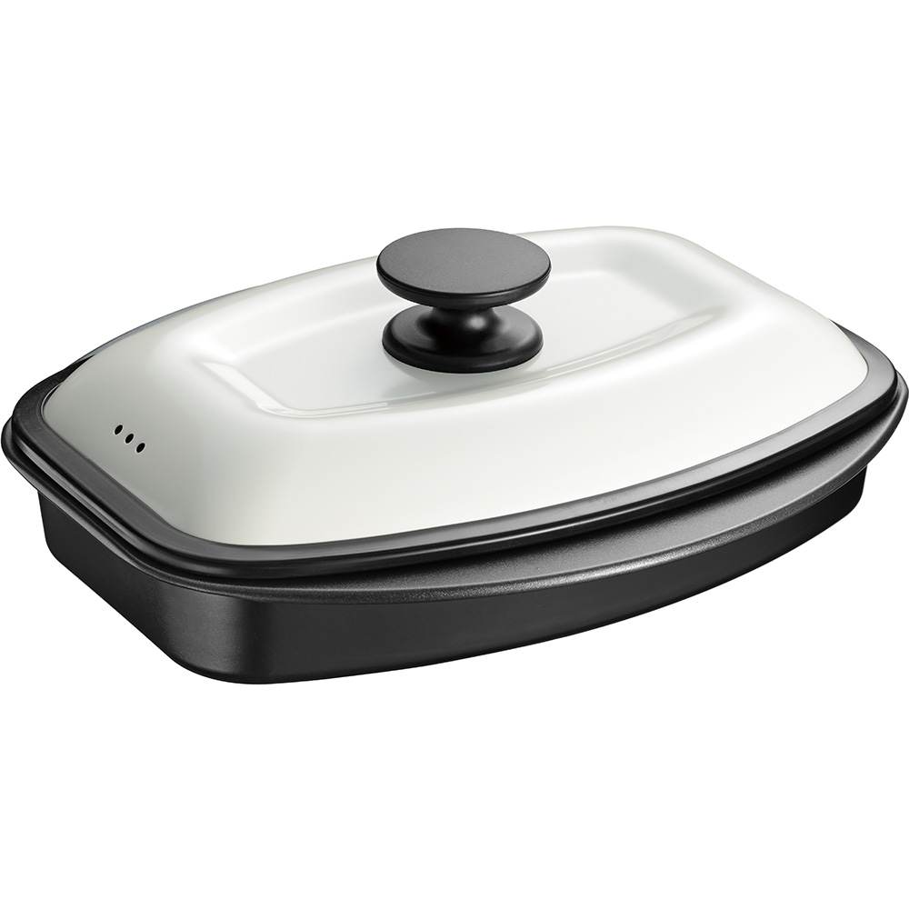 グリルパン 電子レンジ フタ付き パリージュ レンジパン M 浅型 蓋付き 魚焼き器 角型 焼き目 レンジ専用 食洗機対応 レシピ付き 和平フレイズ | 和平フレイズ | 01