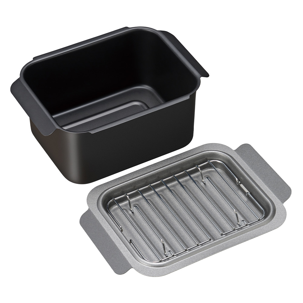 角型揚げ鍋 ガス IH対応 直火 網 アミ付き バット ミニサイズ 鉄 鉄鍋 角型天ぷら鍋 四角 スクエア コンパクト 揚げ物鍋 | 和平フレイズ | 01