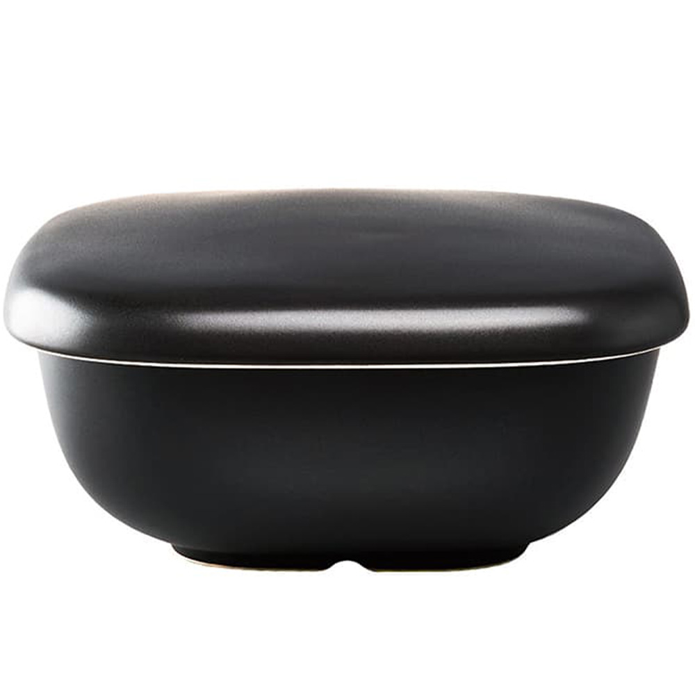 ご飯釜のおひつ 2合 陶器 電子レンジ対応 ハリオ 日本製  角型 ふっくら 白米 萬古焼 冷蔵 冷凍 保存 HARIO レシピ付き | HARIO | 01