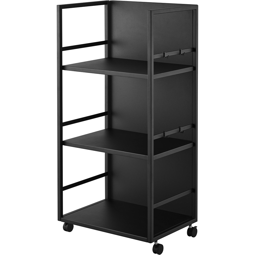 山崎実業 tower 目隠しワゴン タワー L 公式 ハンドル キャスター付き ワゴン 3段 ランドセルラック 大容量 フック付き 収納ワゴン デスク ランドセルワゴン | tower | 02