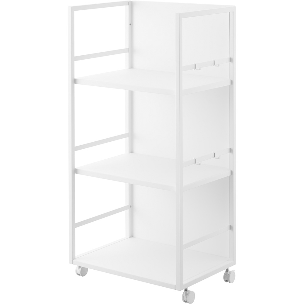 山崎実業 tower 目隠しワゴン タワー L 公式 ハンドル キャスター付き ワゴン 3段 ランドセルラック 大容量 フック付き 収納ワゴン デスク ランドセルワゴン | tower | 01