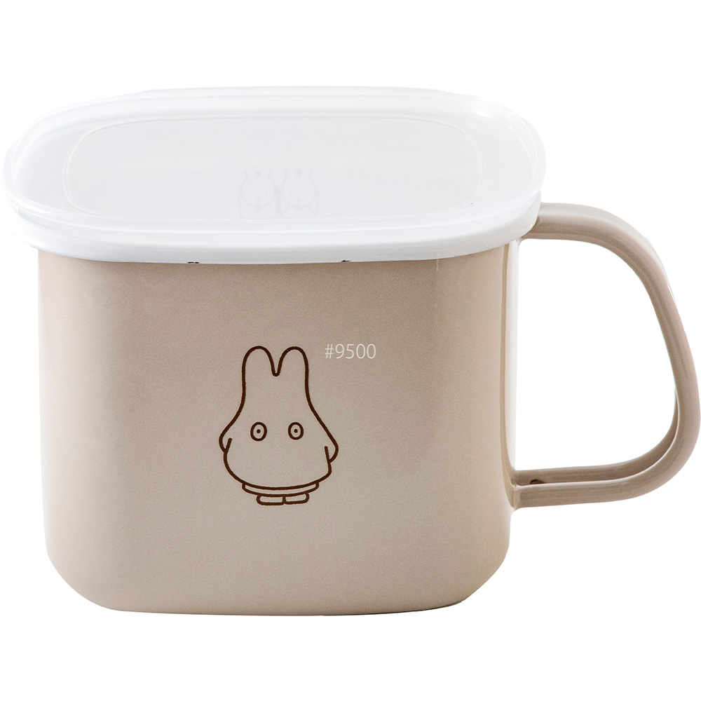 ミッフィー パステル 角型みそポット ストックポット ホーロー Miffy miffy 保存容器 鍋 ガス 直火 IH 対応 1.5L ブルーナ 味噌ポット みそポット 密閉フタ 蓋 | 富士ホーロー | 04