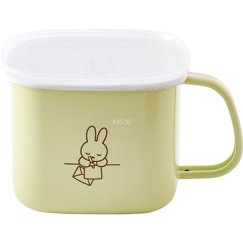 ミッフィー パステル 角型みそポット ストックポット ホーロー Miffy miffy 保存容器 鍋 ガス 直火 IH 対応 1.5L ブルーナ 味噌ポット みそポット 密閉フタ 蓋 | 富士ホーロー | 03
