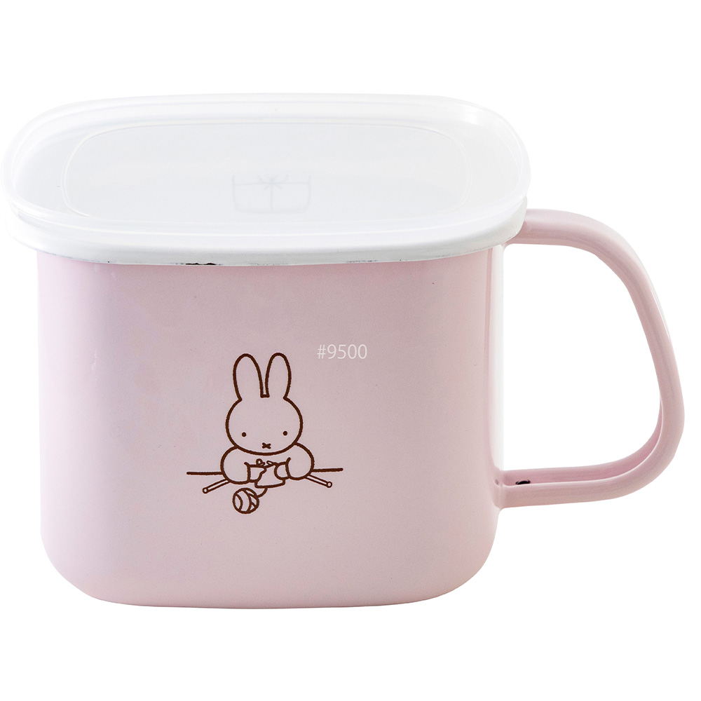 ミッフィー パステル 角型みそポット ストックポット ホーロー Miffy miffy 保存容器 鍋 ガス 直火 IH 対応 1.5L ブルーナ 味噌ポット みそポット 密閉フタ 蓋 | 富士ホーロー | 02