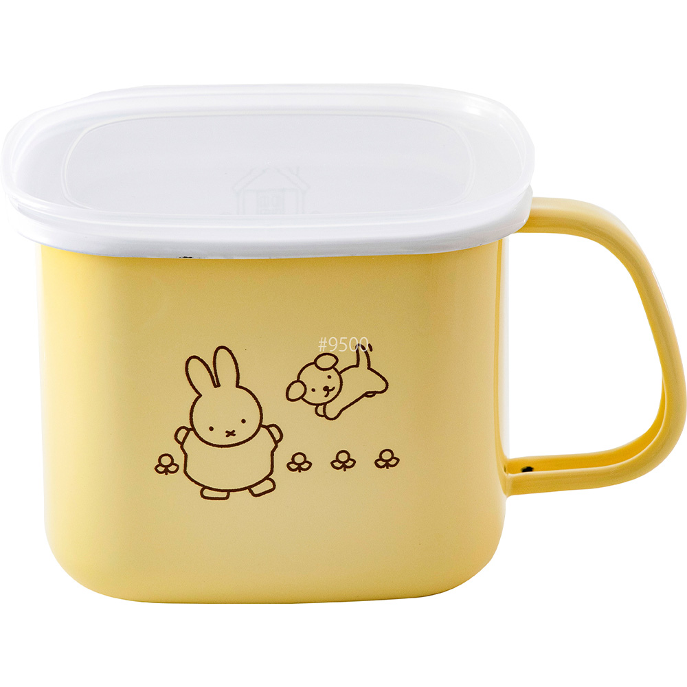 ミッフィー パステル 角型みそポット ストックポット ホーロー Miffy miffy 保存容器 鍋 ガス 直火 IH 対応 1.5L ブルーナ 味噌ポット みそポット 密閉フタ 蓋 | 富士ホーロー | 01