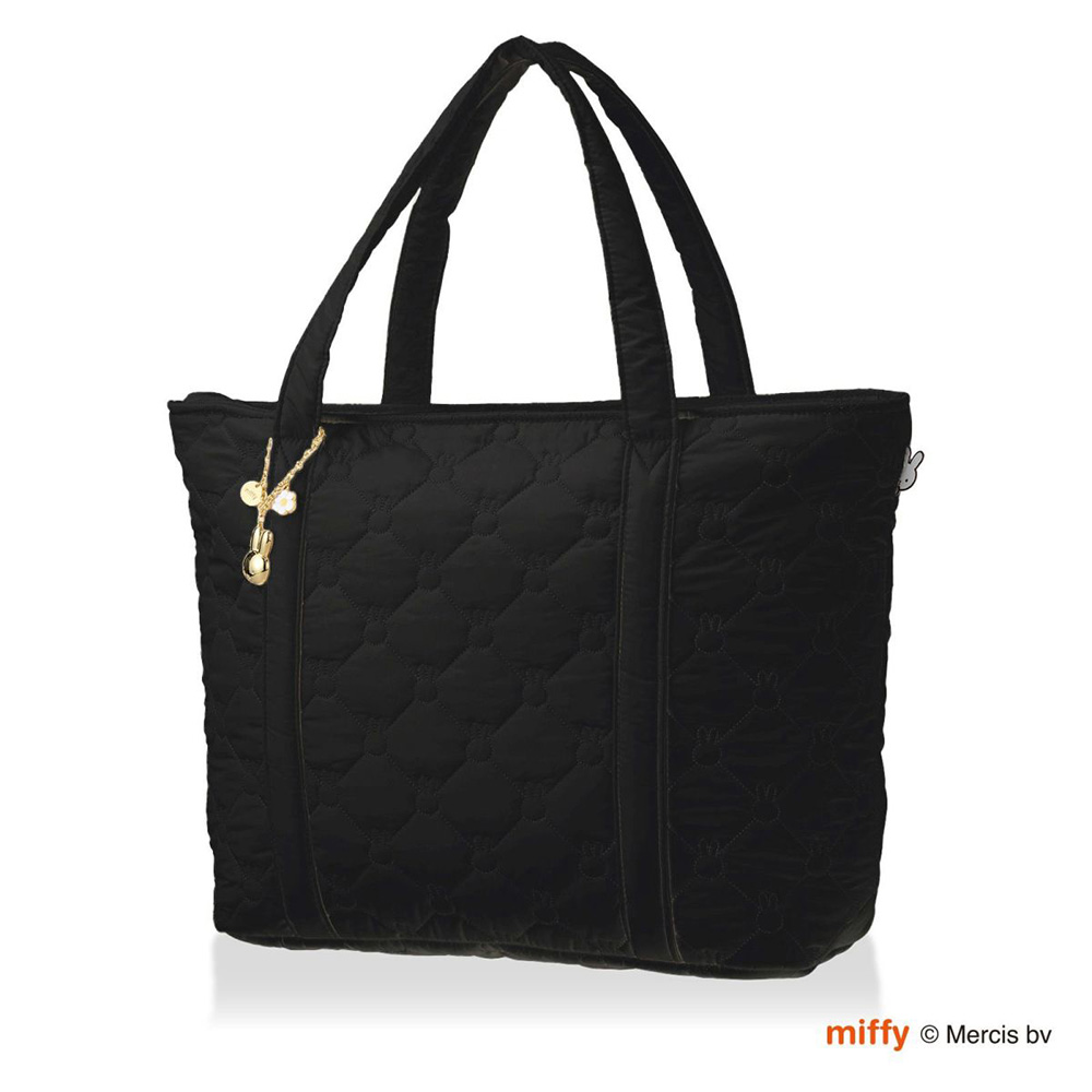 ミッフィー トートバッグ L キルティング miffy 22L 軽量 A4 ポケット 旅行 出張 仕事 鞄 かばん シフレ サブバッグ キャラクター ファスナー チャーム付き | Siffler | 01