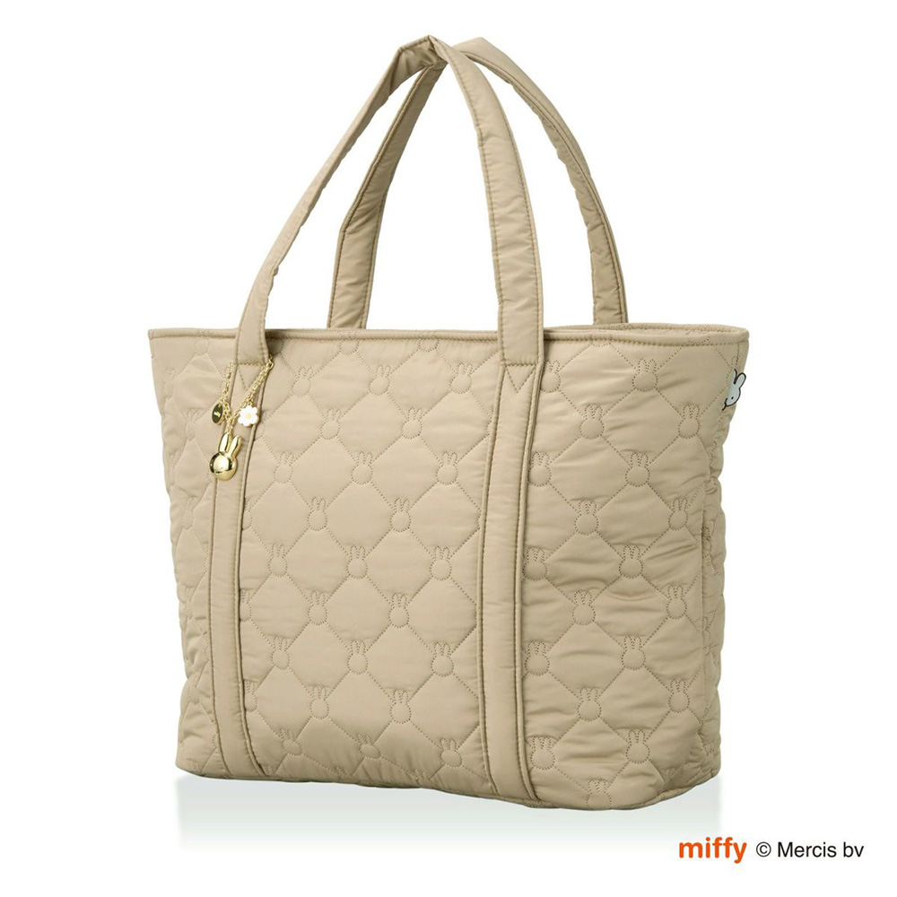 ミッフィー トートバッグ L キルティング miffy 22L 軽量 A4 ポケット 旅行 出張 仕事 鞄 かばん シフレ サブバッグ キャラクター ファスナー チャーム付き | Siffler | 03