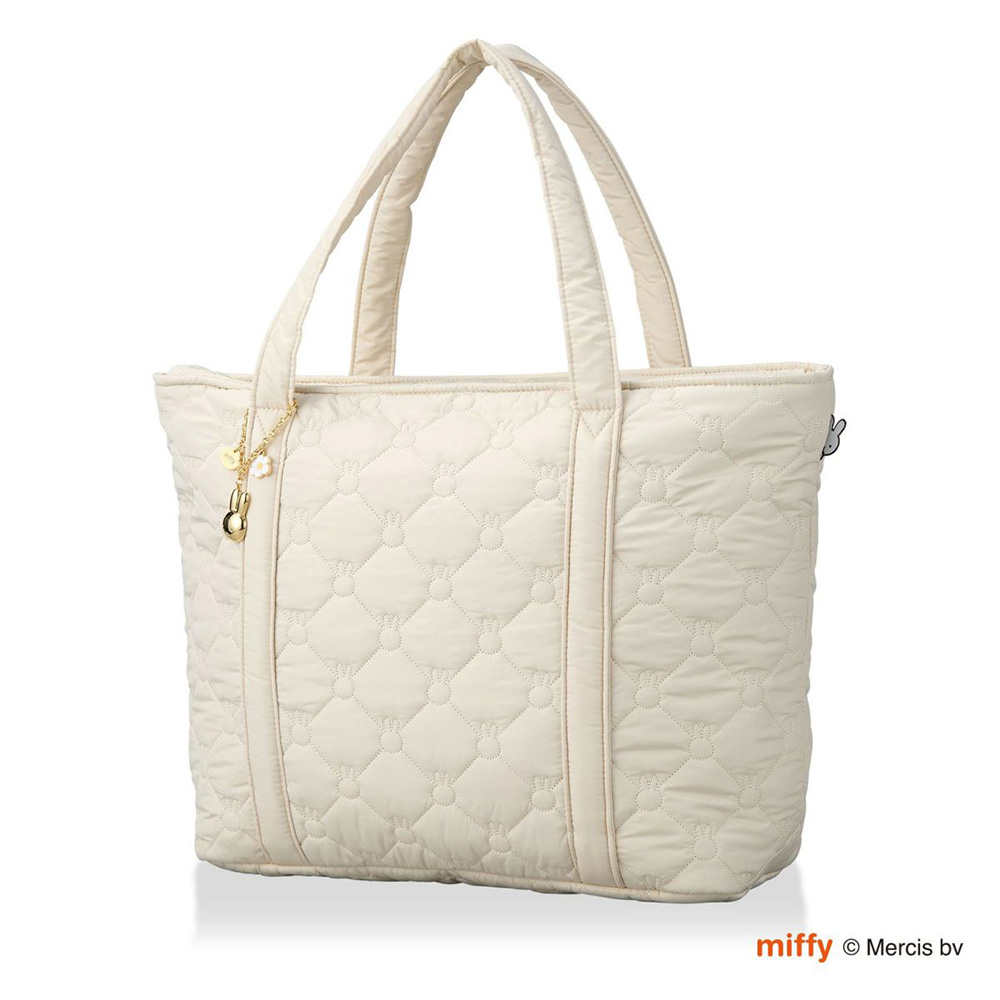 ミッフィー トートバッグ L キルティング miffy 22L 軽量 A4 ポケット 旅行 出張 仕事 鞄 かばん シフレ サブバッグ キャラクター ファスナー チャーム付き | Siffler | 02