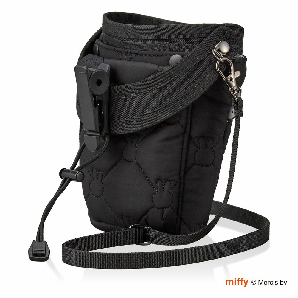 ミッフィー カップホルダー キルティング miffy 2WAY ミニショルダー バッグ ポケット 巾着 旅行 ペットボトルホルダー 飲み物 クリップ シフレ チャーム付き | Siffler | 01