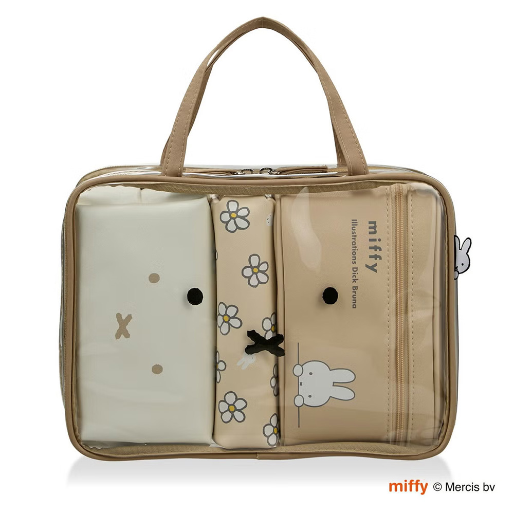 ミッフィー miffy トラベルポーチセット 4点 化粧 メイク コスメ バッグ 旅行 トラベルグッズ クリア オーガナイザー キャラクター 収納 仕分け 筆箱 シフレ | Siffler | 02