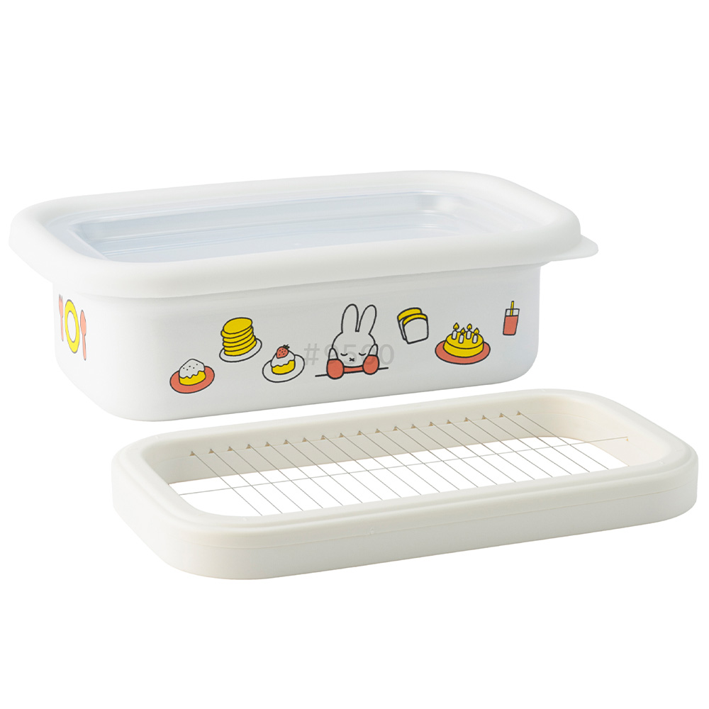 ミッフィー バターケース ステンレスカッター付き ホーロー Miffy 約5g カット 保存容器 小分け 蓋付き 琺瑯 おしゃれ かわいい キャラクター 富士ホーロー | 富士ホーロー | 01