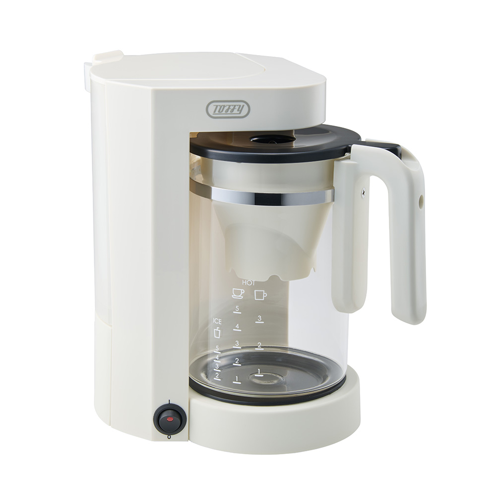 Toffy Tea&Coffeeメーカー コーヒー ティー お茶 紅茶 保温 蒸らし機能 ドリップ式 脱着式タンク ガラスポット メッシュフィルター 計量スプーン ラドンナ | Toffy | 02