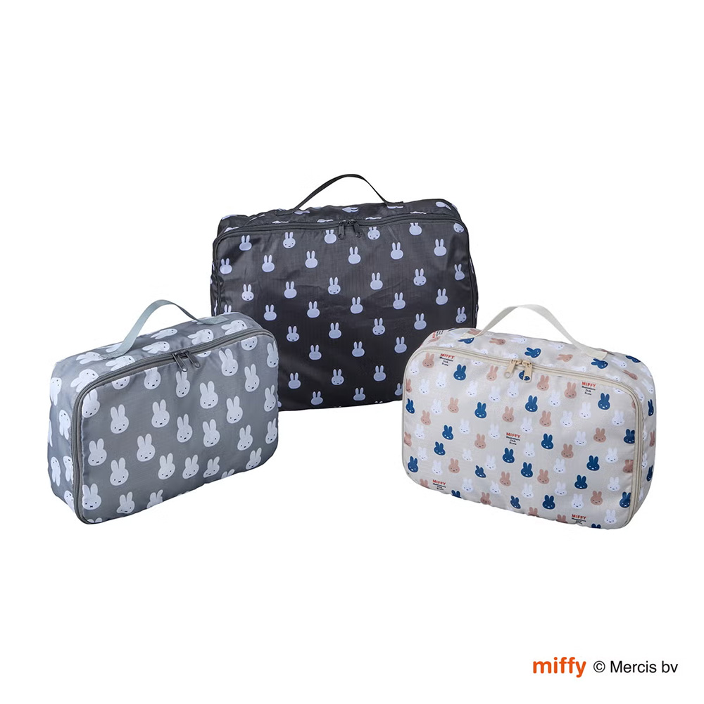 ミッフィー トラベルインナーケース 3点セット M L miffy 圧縮バッグ 衣類 旅行用ポーチ 収納 パッキング 軽量 コンパクト 仕分け キャラクター ポーチ シフレ | Siffler | 01