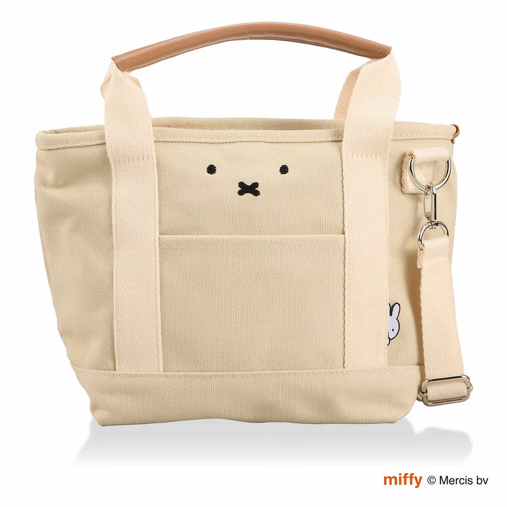 ミッフィー 2WAYトートバッグ 保冷 ランチお弁当 ショルダー アルミ miffy ミッフィーフェイス ミニ 軽量 レディース クーラーかわいい キャラクター シフレ | Siffler | 02