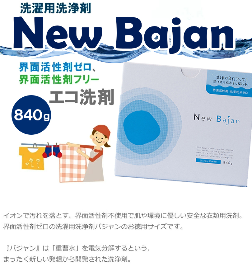 洗濯洗剤 粉末 ニューバジャン 840g 衣類用洗浄剤 洋服 業務用 界面活性剤・漂白剤無添加 お得用 ライトウェーブ