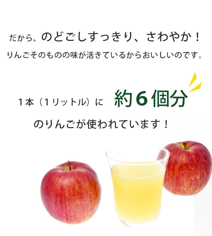 青森県産 青研 葉とらずりんごジュース ストレート100%果汁 1L×12 