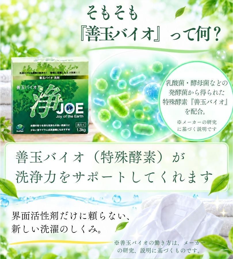 善玉バイオ 浄 JOE 1.3kg×12箱セット エコ洗剤 衣類用 洗濯洗剤 粉末