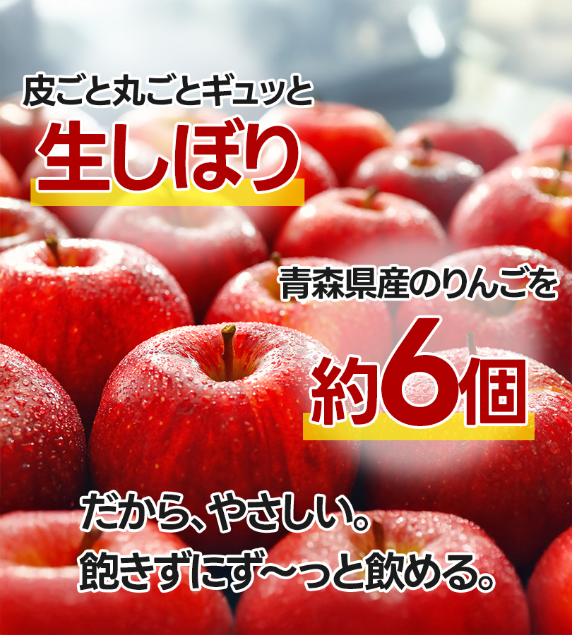 青森 りんごジュース 100%ストレート果汁 1000g×6本セット 林檎
