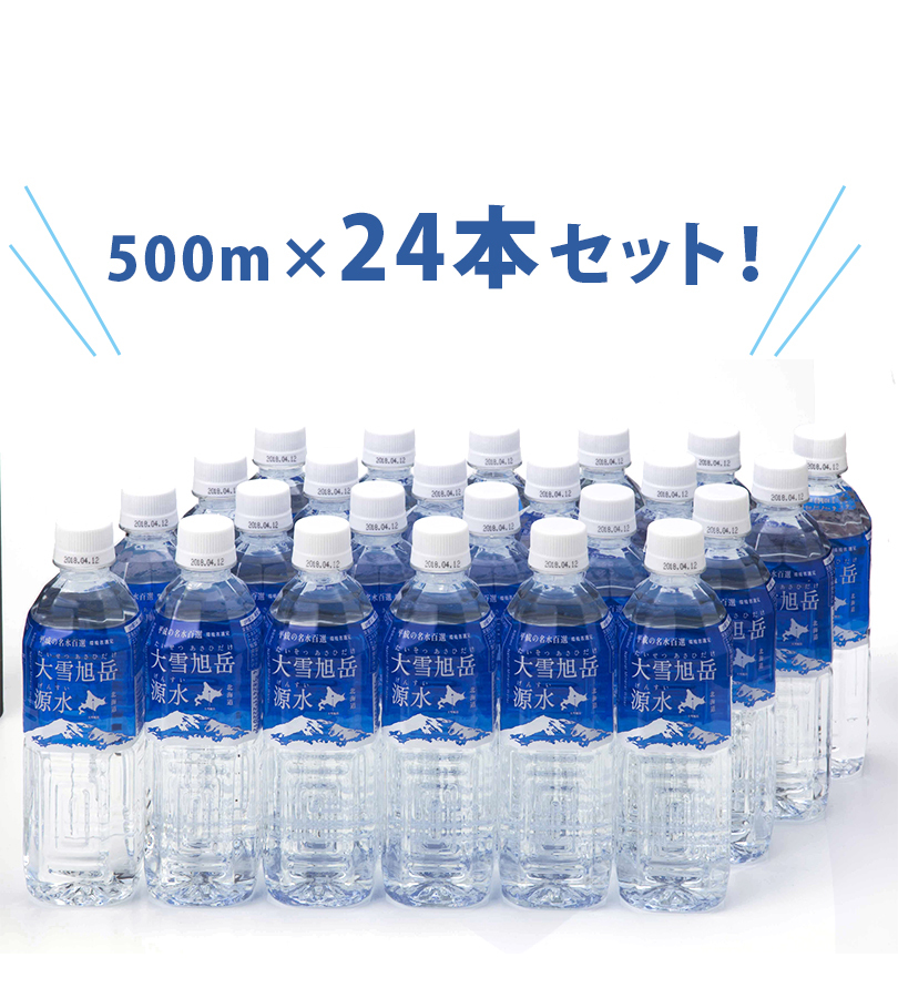 ミネラルウォーター 天然水 大雪旭岳源水 500m×24本セット 中硬水 飲料水 大雪水資源保全センター