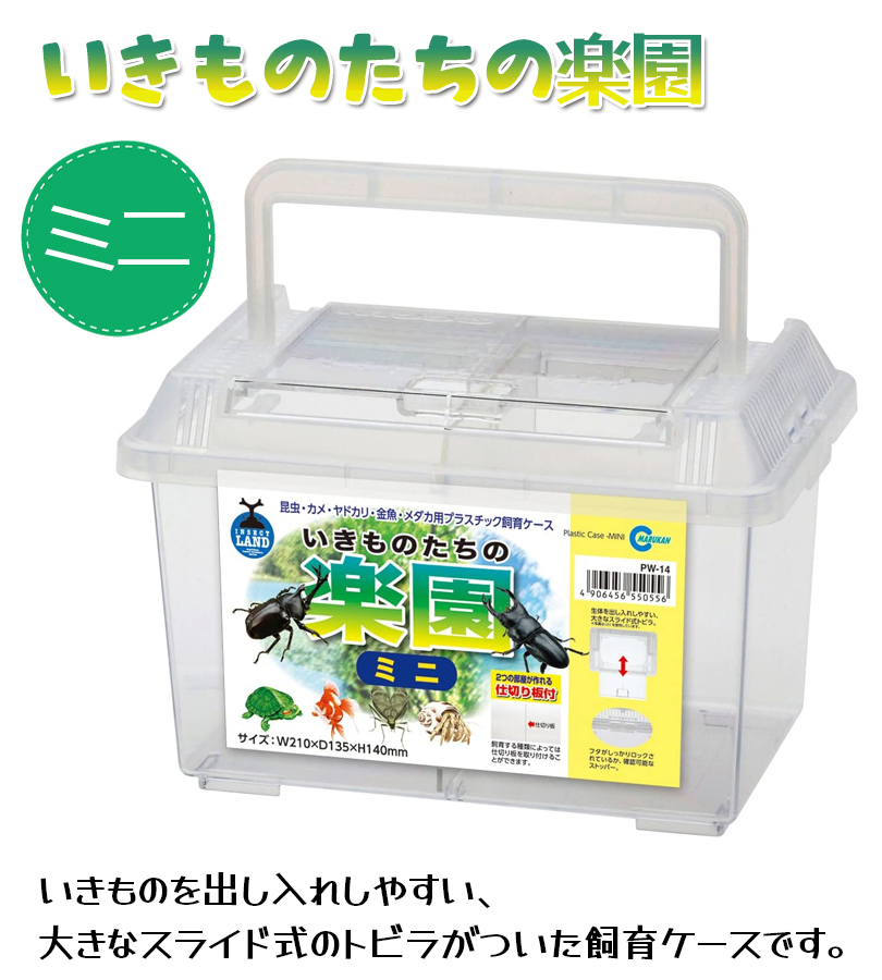 昆虫 飼育ケース マルカン プラケース いきものたちの楽園 ミニ 仕切り