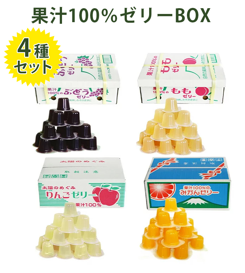 フルーツゼリー 果物ゼリー 果汁100％ 4種アソートセット りんご