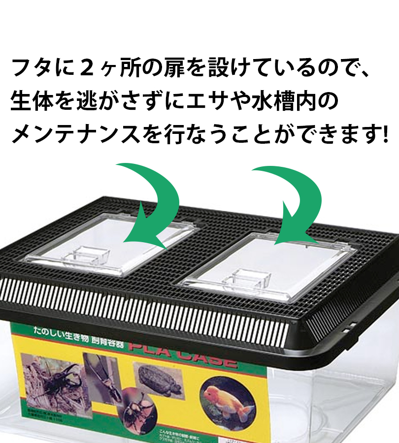 プラケース 飼育容器 フラット 黒（365×215×155mm