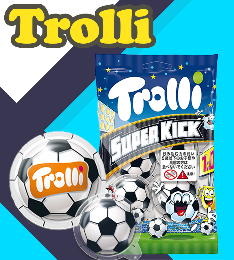 サッカーグミ トローリ スーパーキック 75g 単品 正規品 地球儀