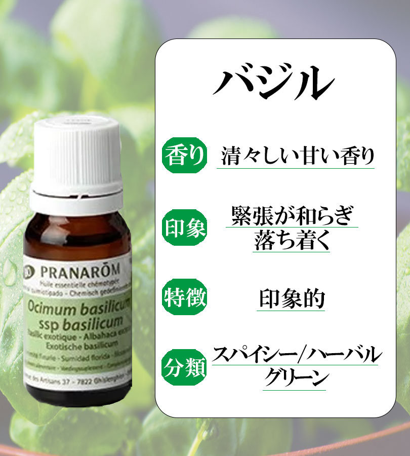 【ゆうゆうさま】PRANAROM  バジル  BIO 10ml プラナロム 精油 ゆうゆうさま】PRANAROM バジル BIO 10ml プラナロム 精油