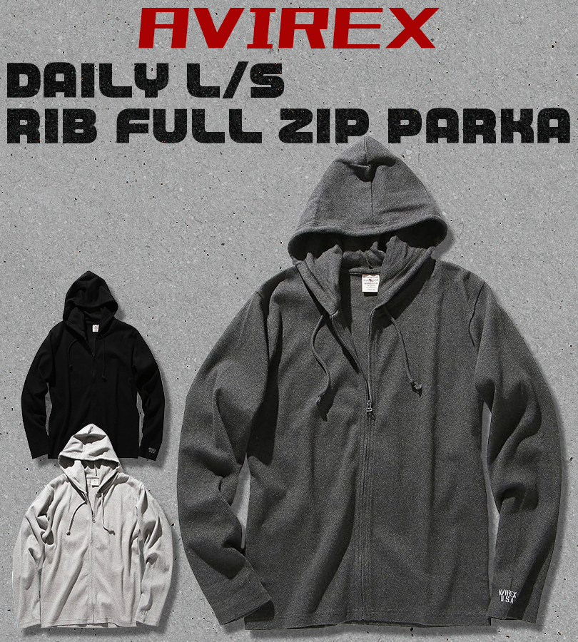 AVIREX（アヴィレックス） パーカー メンズ ブラック グレー