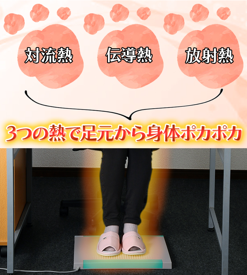 センチュリー 温波式足温器 デスクスパ シルバー 消費電力80W 安全