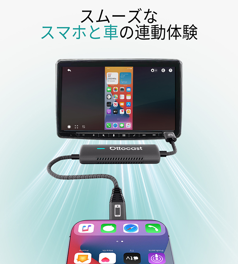 オットキャスト MIRROR TOUCH CA450 ミラータッチ スマホ ミラーリング