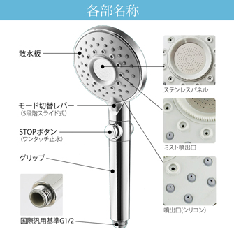 シャワーヘッド 節水 マイクロバブル 