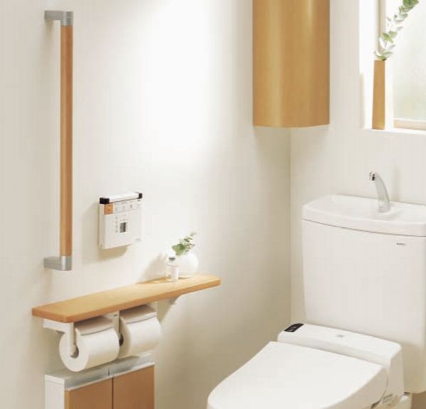 手すり トイレ用 TOTO 手すり ハーフ棚一体タイプ YHB61HLLC （R/L兼用） トイレ 紙巻器