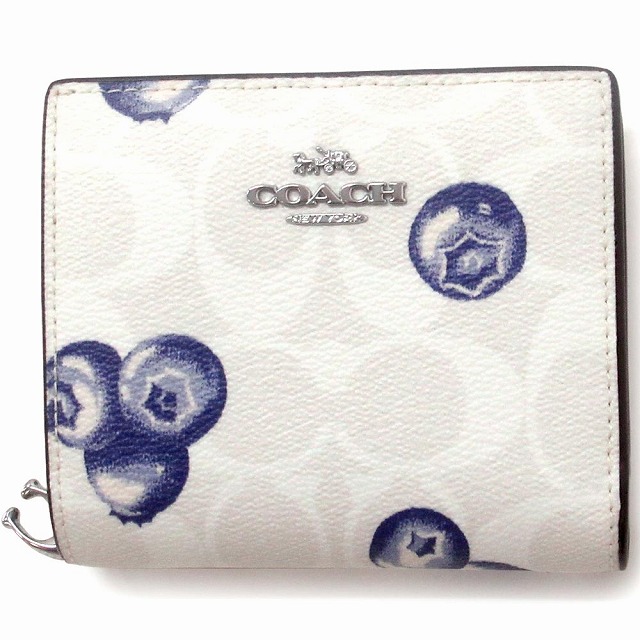 COACH コーチ 財布 アウトレット シグネチャー ブルーベリー柄