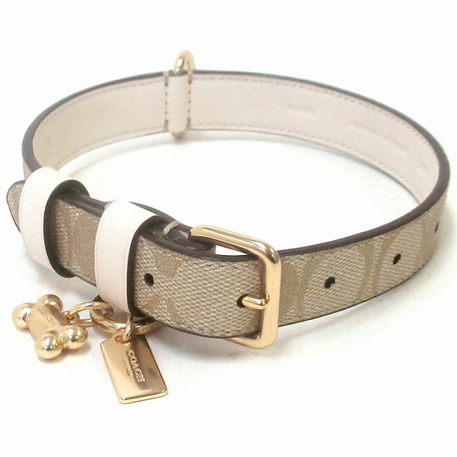 新品COACHコーチ首輪S リードセットシグネチャー　レザー　小型犬　中型犬 COACH（コーチ） 【並行輸入品】コーチ 犬の首輪 アウトレット
