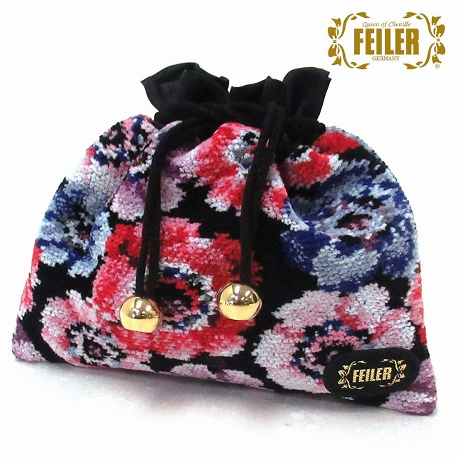 feiler（フェイラー） 巾着 ポーチ レディアネモネ ブラック 限定