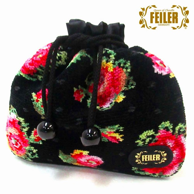 花柄 パイル地 巾着袋 ピンクフェイラー feiler（フェイラー） 【並行輸入品】FEILER 巾着ポーチ 巾着袋